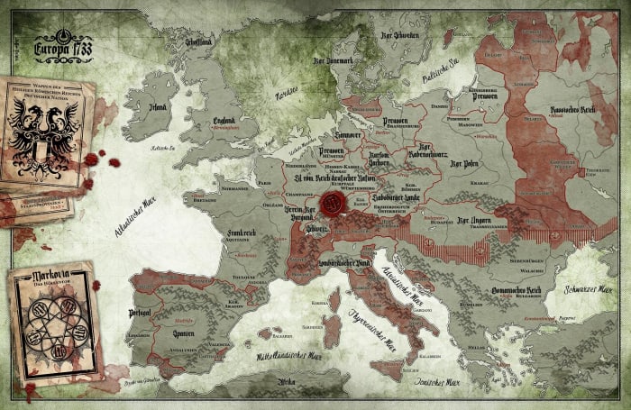 Hexxen: Hunters map of Europe.